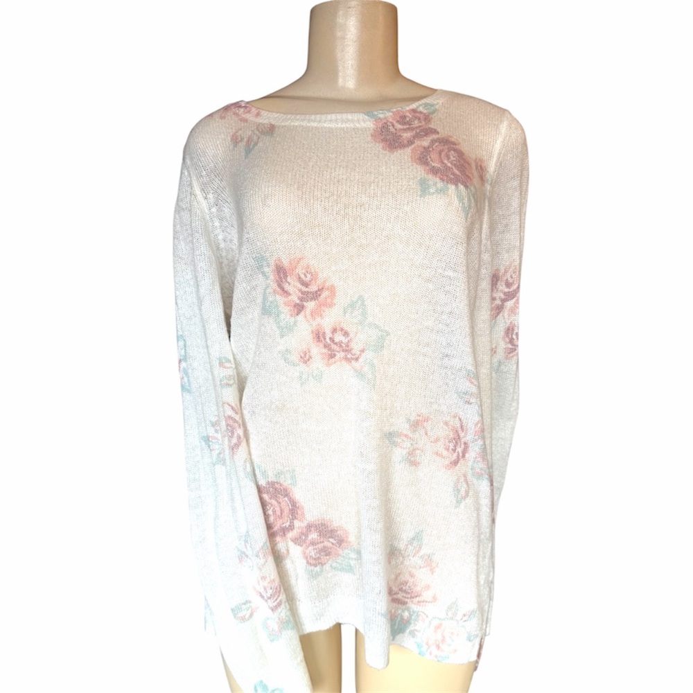 LC Lauren Conrad Soft Knit Sweater gauze see through lightweight feminine